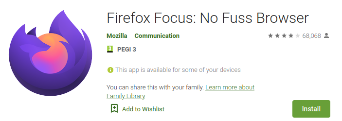 firefox focus privacy browsing for android