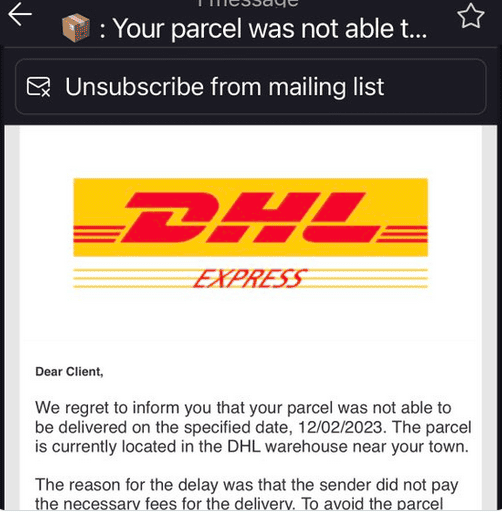 dhl phishing